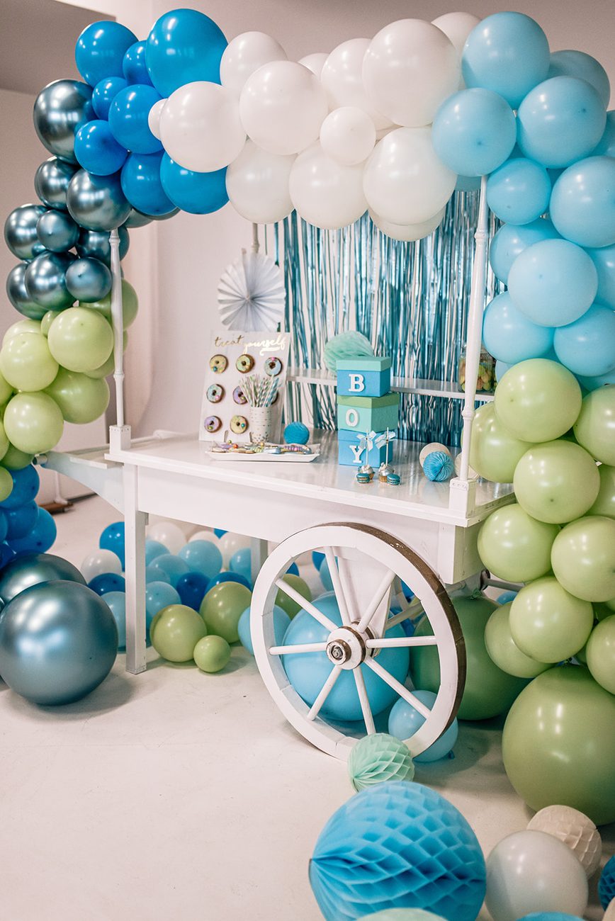 Candywagen in Blau- und Grüntönen